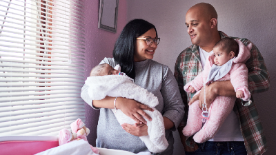 A family with their newborn